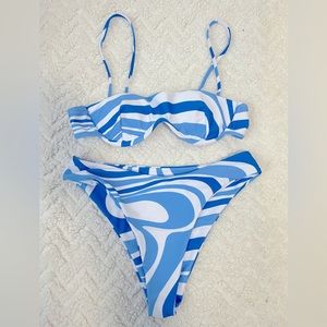 Blue and white Aurelle bikini size medium